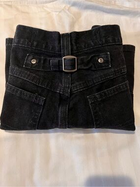 Vintage Riveted Lee Shorts buckle back Carpenter High Rise Denim - Black Size 8